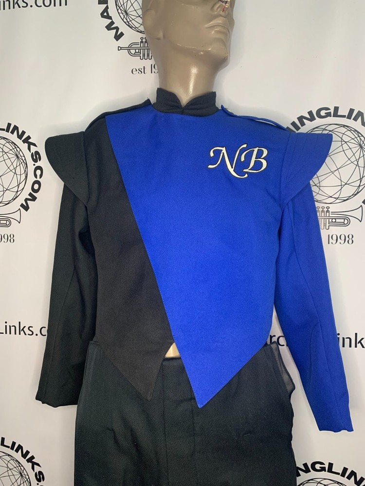 Blue, White & Black Marching Band Jacket Size 36 Regular - Authentic
