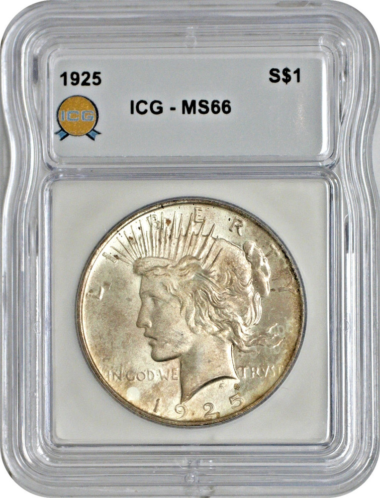 1925 Peace Silver Dollar S$1 ICG MS66 Uncirculated