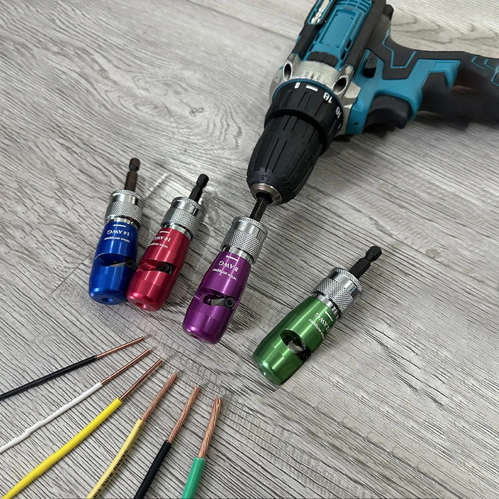 Upgrade Wire Stripper For Drill Wire Stripping Twisting Tool Electrical W/ Case