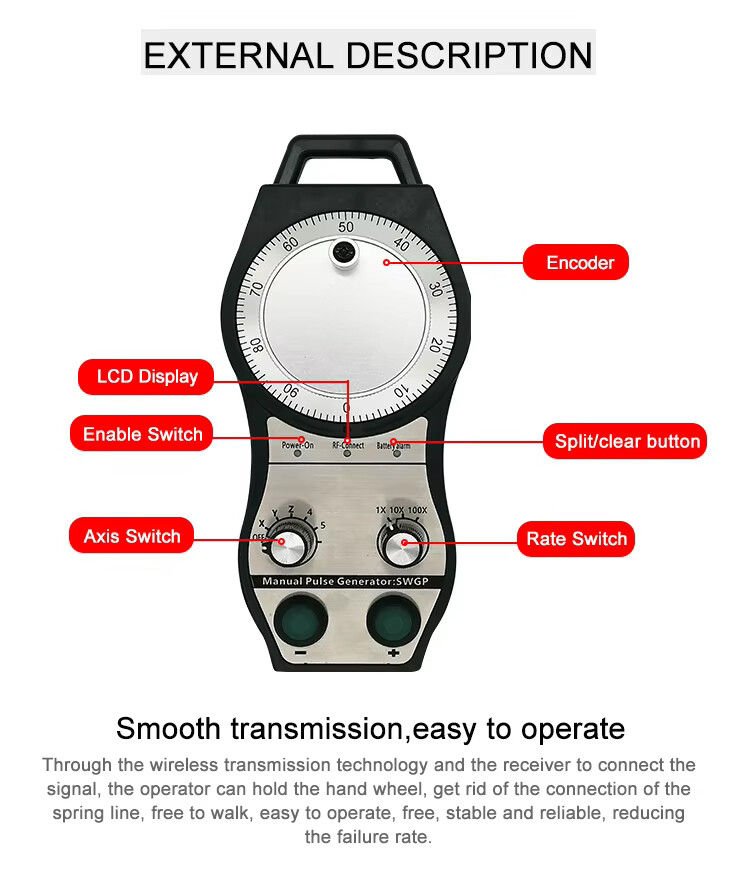 Electronic Handwheel 5 Axis Control Wireless MPG CNC Manual Pulse Generators
