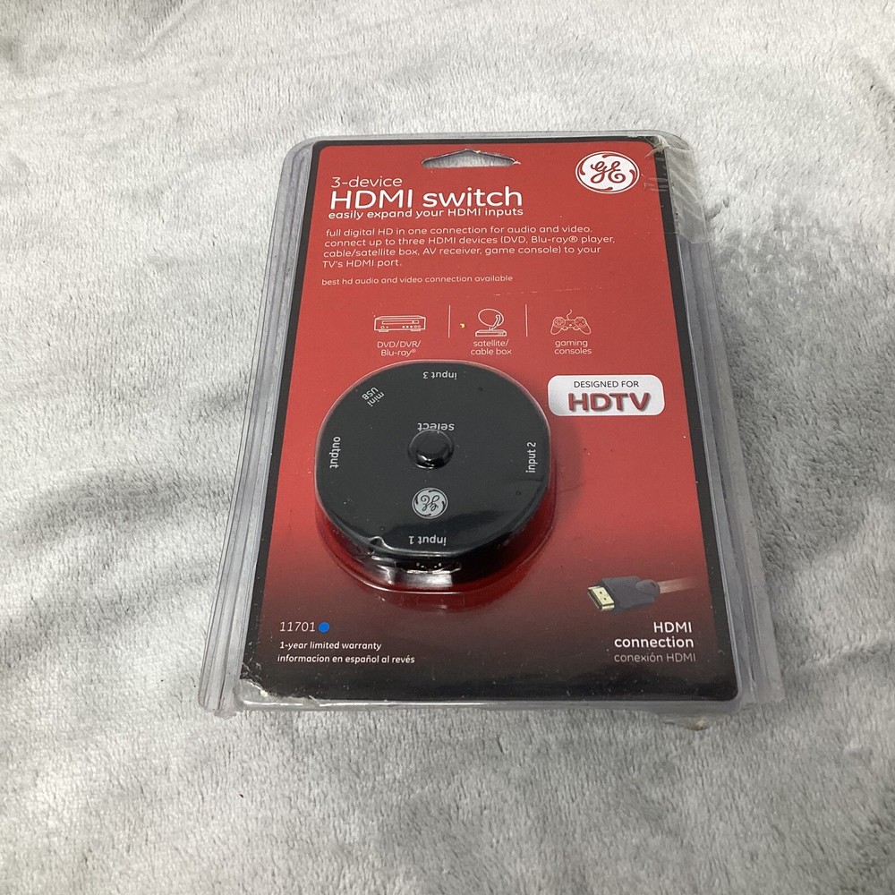 GE HDMI 3-device Switch 11701 General Electric