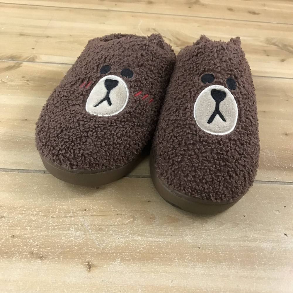 Line Friends Solid Living Room Slippers Brown
