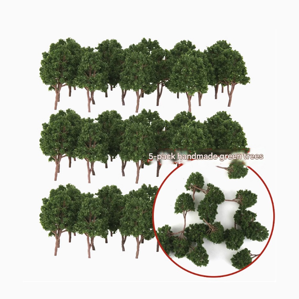 10pcs HO OO Scale Model Trees Layout Train Diorama Scenery Dark Green