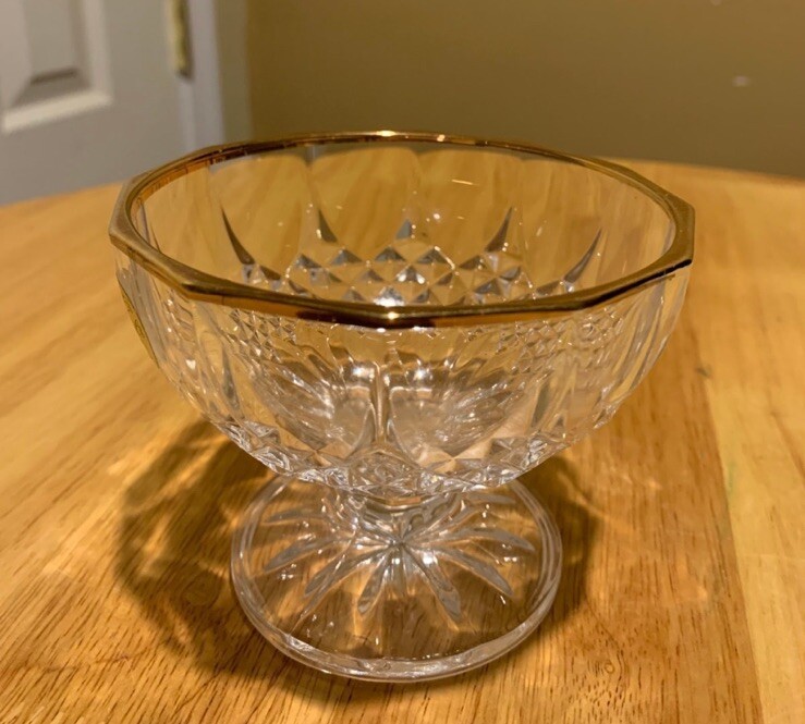 Crystal D’Arques Gold Rim Candy Dish