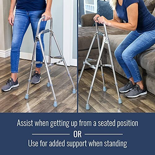 Adjustable Hemi Walker Lightweight Aluminum Folding Mobility Aid Support