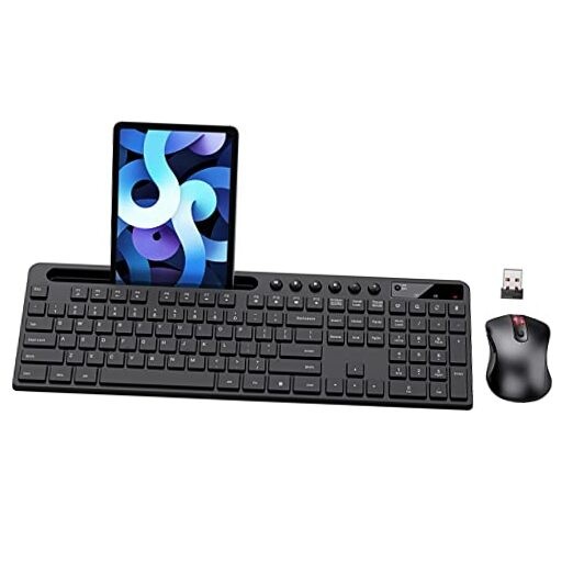 Wireless Keyboard and Mouse Combo,  2.4G Ergonomic Wireless Computer Black