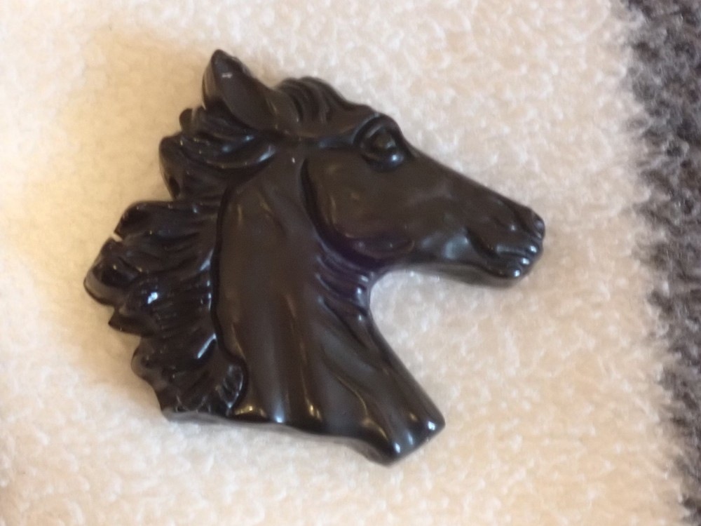 Obsidian Horse Head Gemstone Pendant