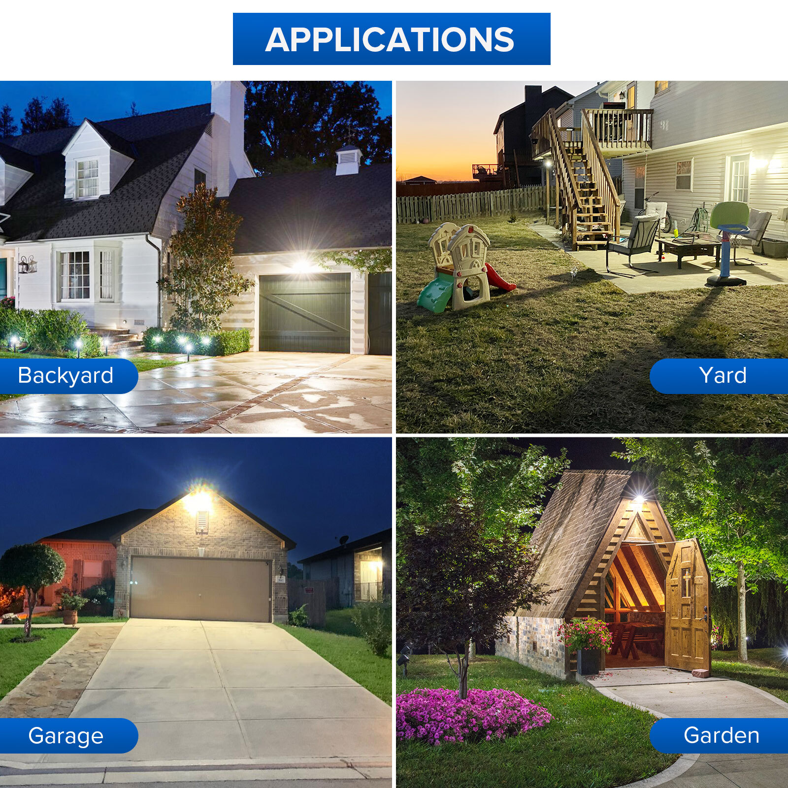 30W 4000LM LED Motion Sensor Outdoor Security Light IP65 Waterproof Lamp