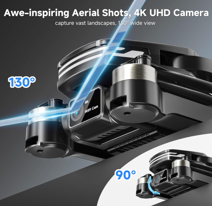Camera Drones with 4k Motor Drone Foldable RC Quadcopter 2 Batteries