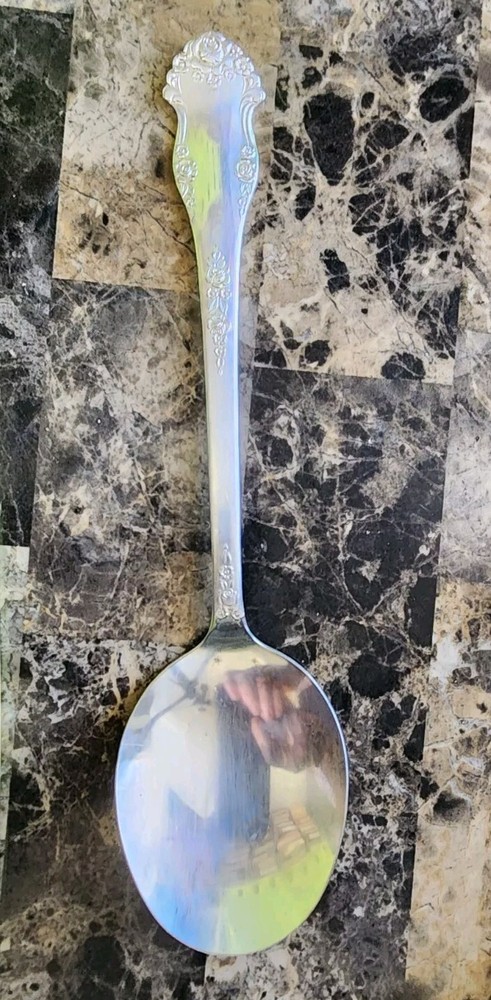 😉MID CENTURY c1951 HOLIDAY PATTERN SILVERPLATED "13" SALAD /SERVING SPOON🥗🥘🍛