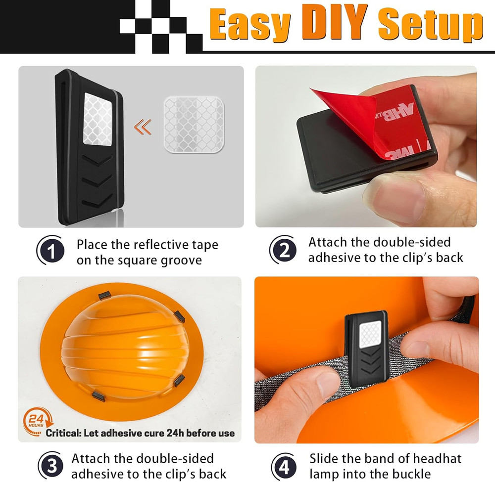 Hard Hat Clips for Headlamp 20 Pack Hardhat Headlamp Clips,Hard Hat Light Clips