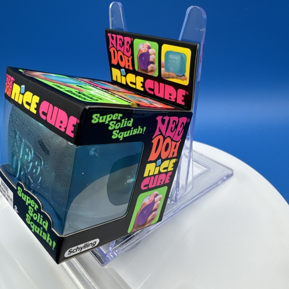 Nee Doh Nice Cube - Super Solid Squish! (Blue) - Brand New/Factory Sealed!
