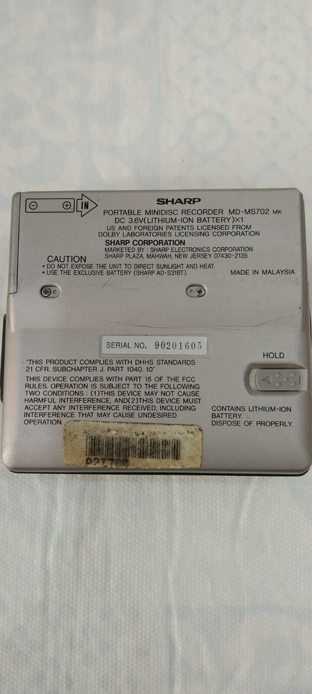 sharp minidisc & recorder md-ms702