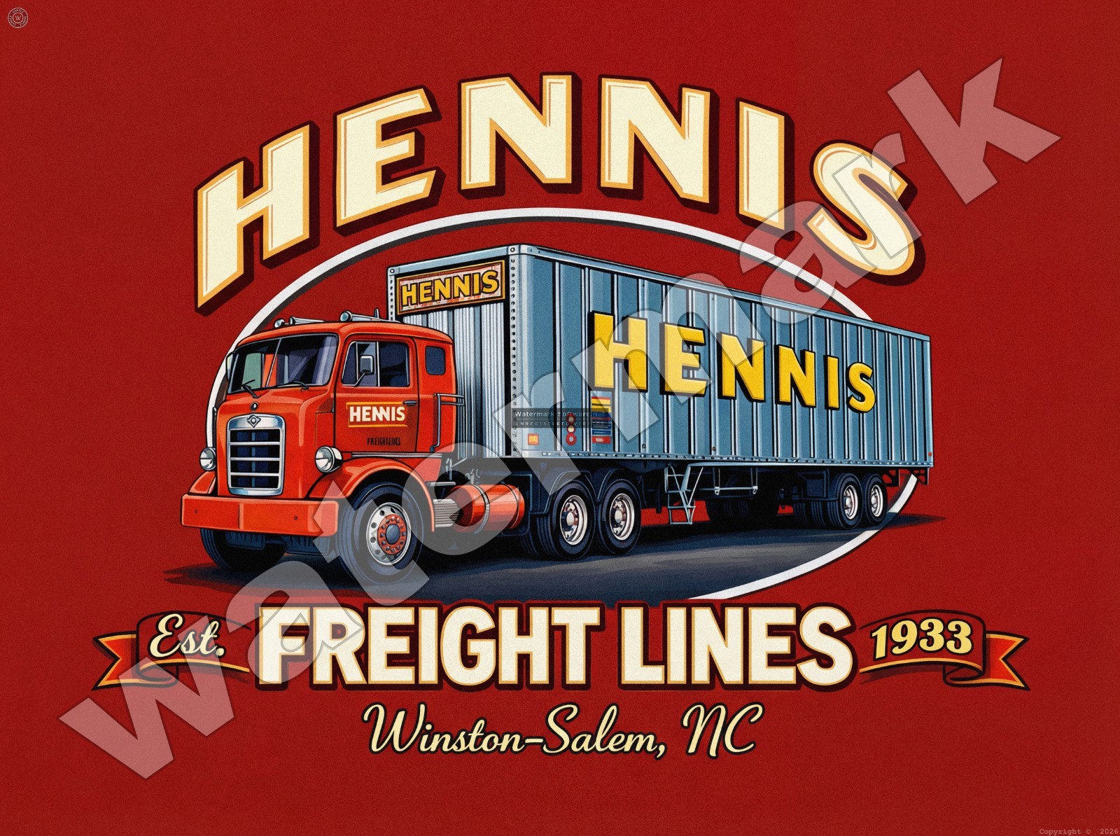 Hennis Freight Lines Metal Sign 3 Sizes to Choose From