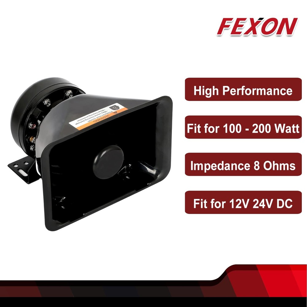 High Performance Siren Speaker Compatible with Any Speaker, Black