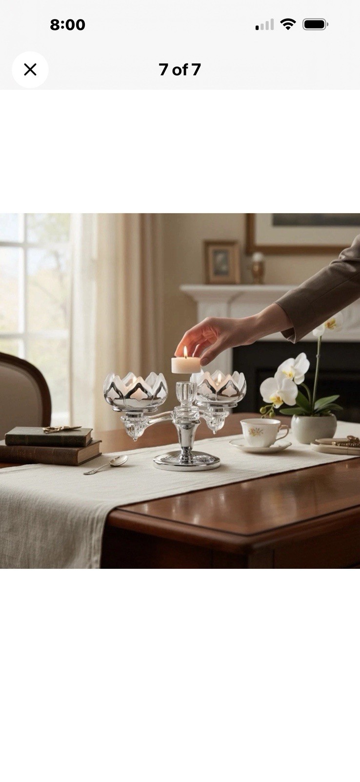 Vintage 1935 MCM Krome Kraft Farber Bros and Cambridge Glass. 3 Tulips Uranium