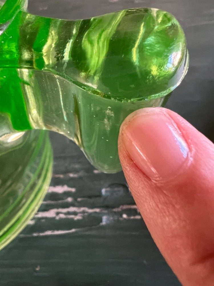 Green Uranium Depression Glass Measuring Cup