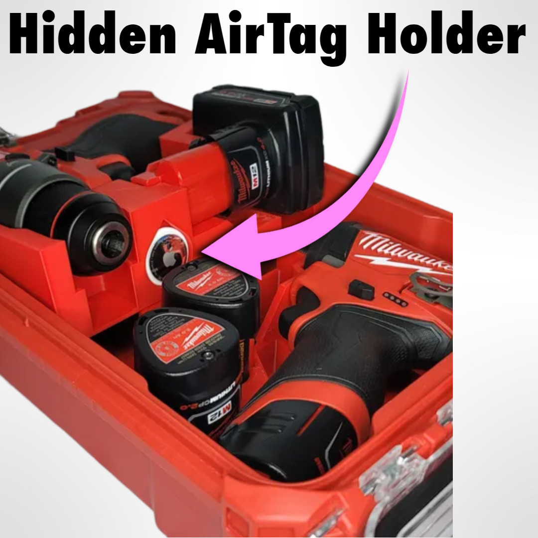 Insert For M12 Drill & Impact Gen 3 Milwaukee Packout 48-22-8435 Hidden AirTag