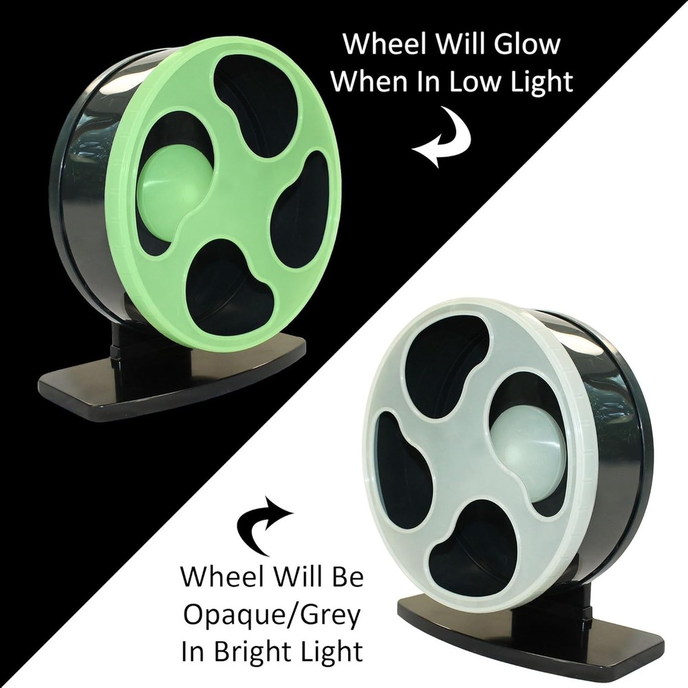 Whisper-Silent 9" Hamster Exercise Wheel + Adjustable Stand & Cage Attachment