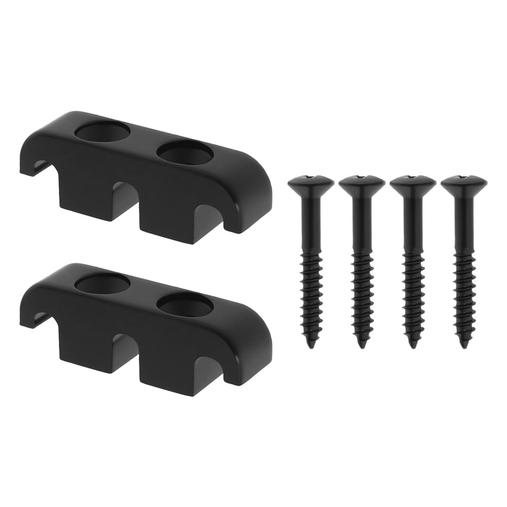 Micro Traders 2pcs Electroplated Black Bass Head Retainer 3-String Retainer...