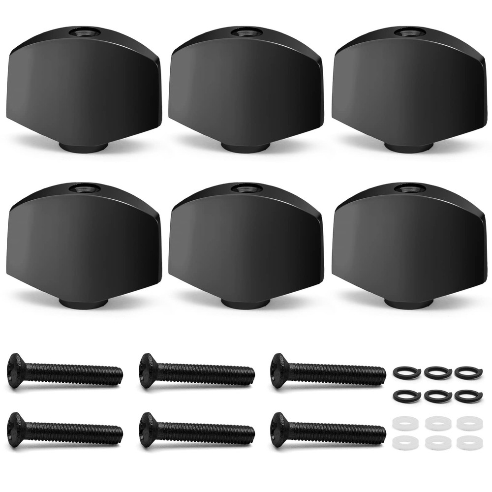 Metal Black Guitar Tuning Peg Buttons, Square Shape Shape,