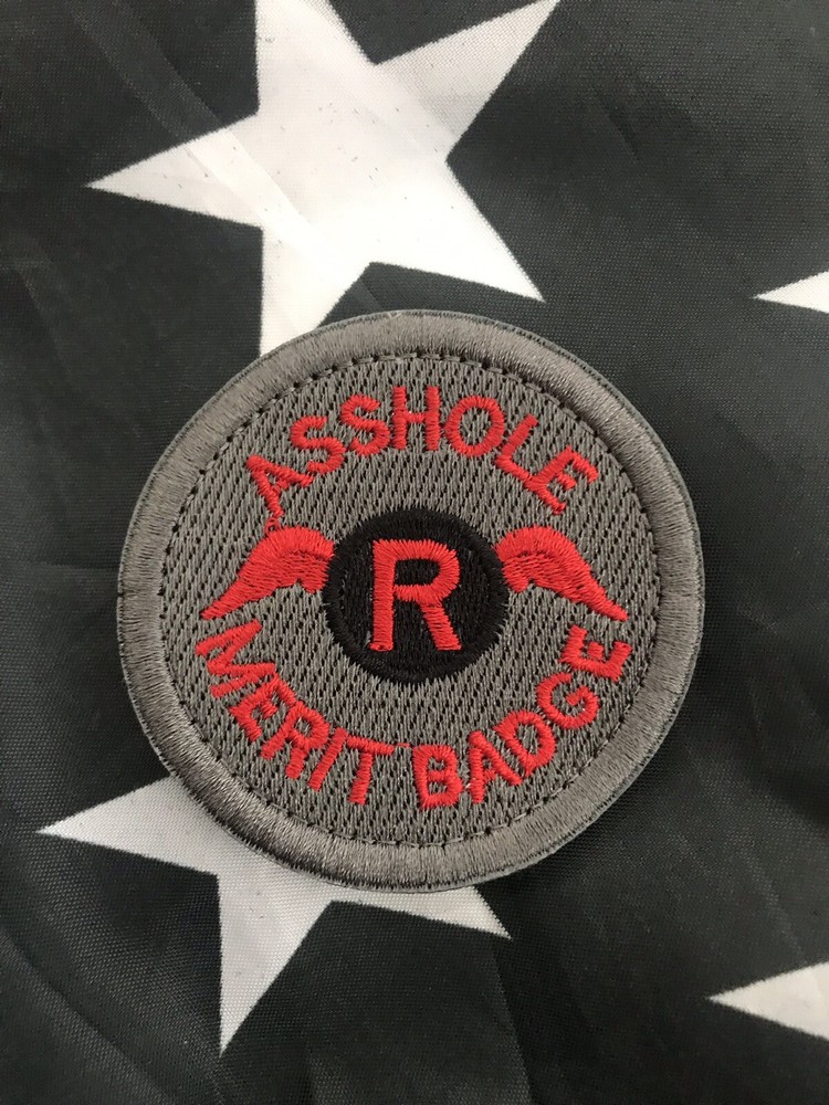 REDWING A**HOLE MERIT 2.5" Embroider Hook/Loop Badge Red Patch