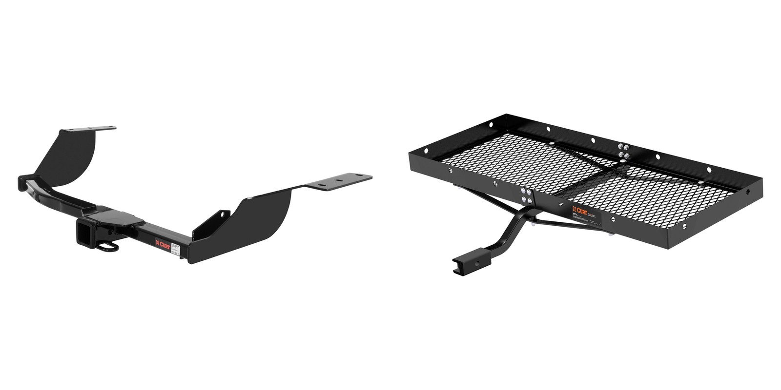 Trailer Hitch + Cargo Carrier Tray Fixed 300lbs CURT Class 3 2in Receiver #13581