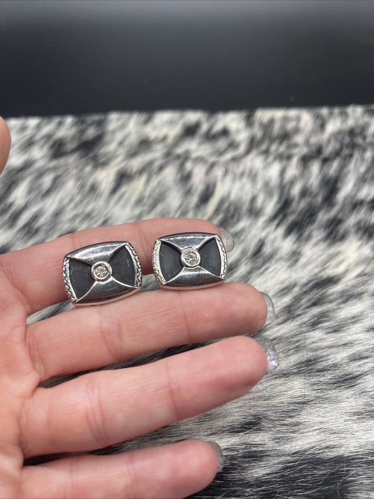 Stunning Silvertone Vintage Cuff Links #Q48