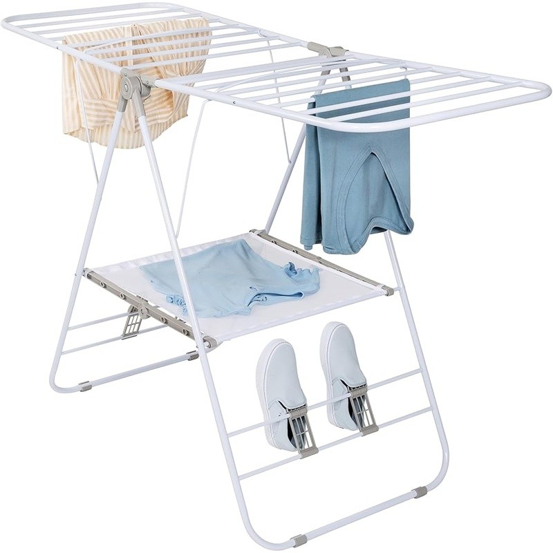 Heavy Duty Foldable Clothes Drying Rack Portable Collapsible Laundry Stand White