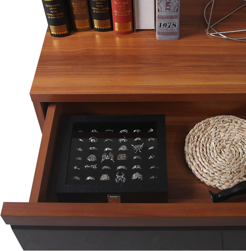 Ring Organizer Display Case Storage Tray Boxes for Multiple Rings