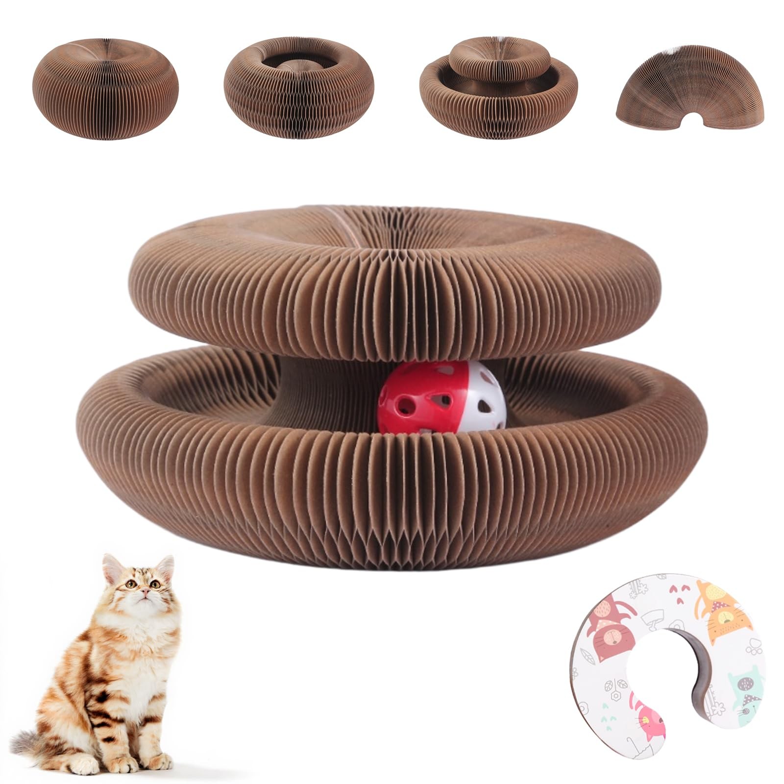Juguetes rascadores para gatos, juguetes gatitos, almohadillas rascadoras cartón