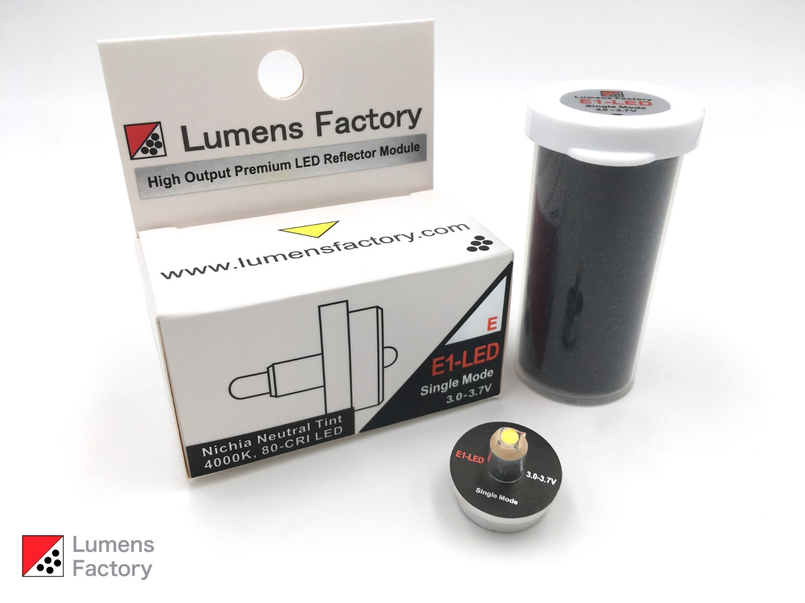 Nichia 4000K LED Assembly Surefire E1 E1E E2 E2E E2D. 2.7-4.5V, 1 cell setups