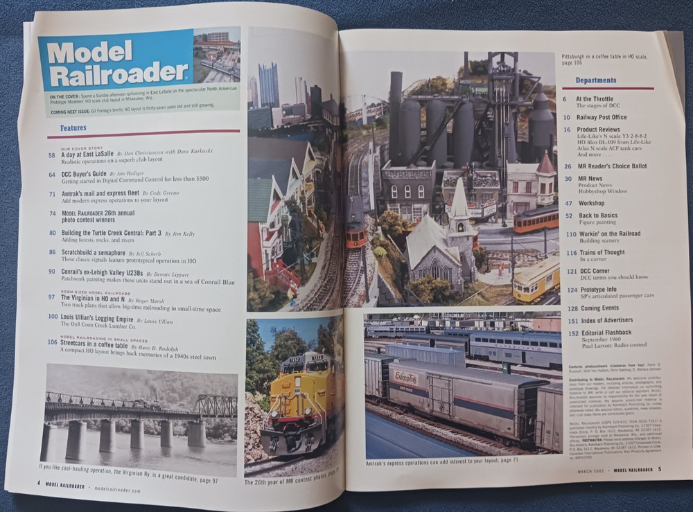 Model Railroader Magazine -March 2003 Issue- Realistic Operations + Track Plans