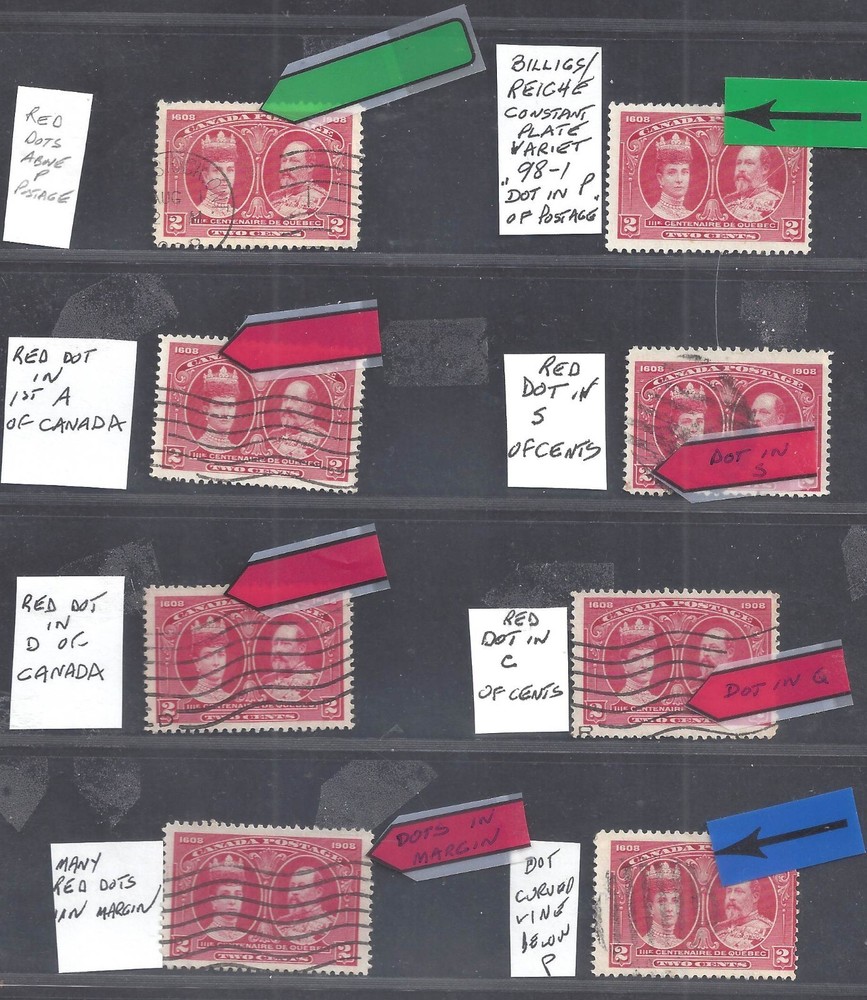 Canada # CANADA # 98 USED SELECTION OF PLATE ERRORS BS31856