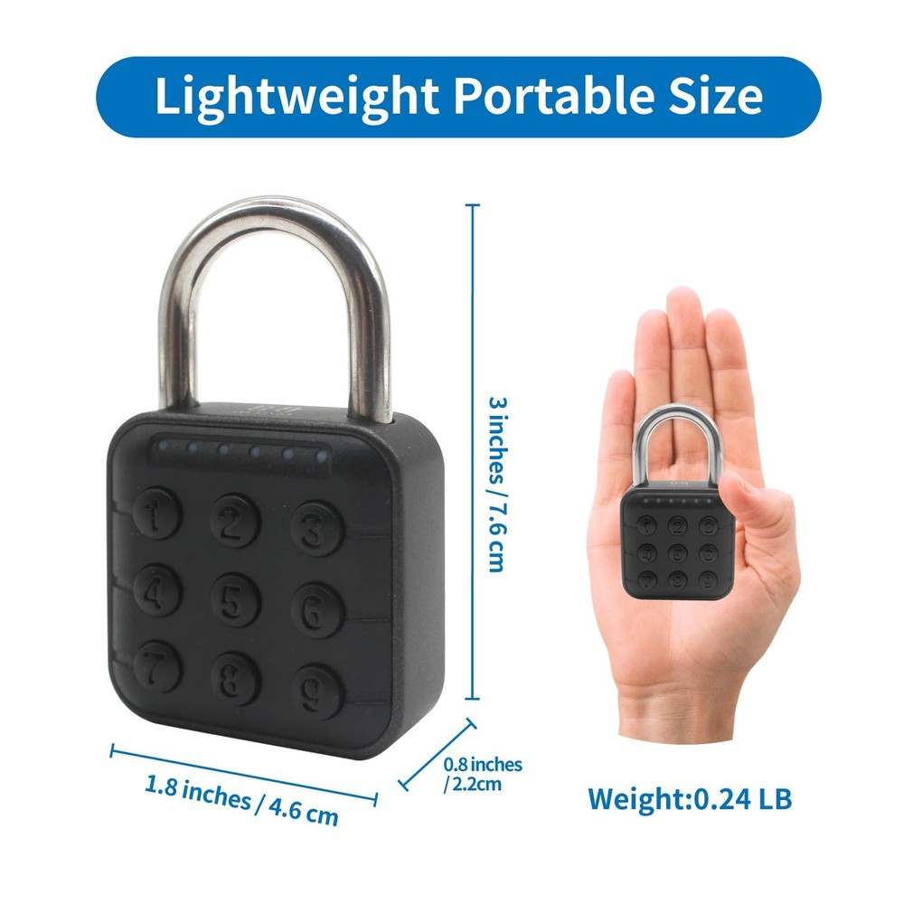 6 Digit Combination Lock for Locker, Smart Padlock, Gym Locker Lock with Code...