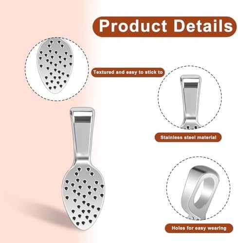 100PCS Silver Pendant Bails for Jewelry Making, Glue-On, Small Spoon Shape, DIY