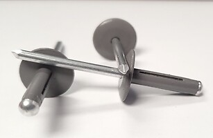 Gray 3/16" Large Head Tri-Fold Exploding Aluminum Mandrel Pop Rivets 100 pack