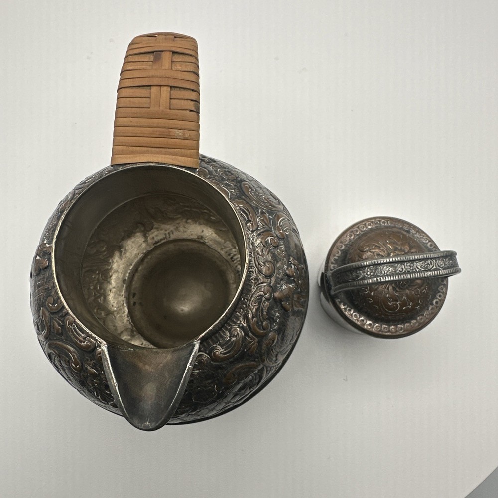 Antique E.G. Webster & Sons Repoussé Silver Plate Pitcher Figural Thermos