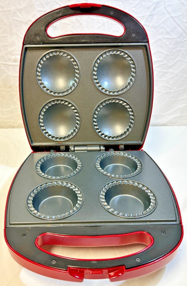 Sunbeam Mini Pie Maker Model FPSBPMM980 Red 4-Pie Nonstick Electric Kitchen Test