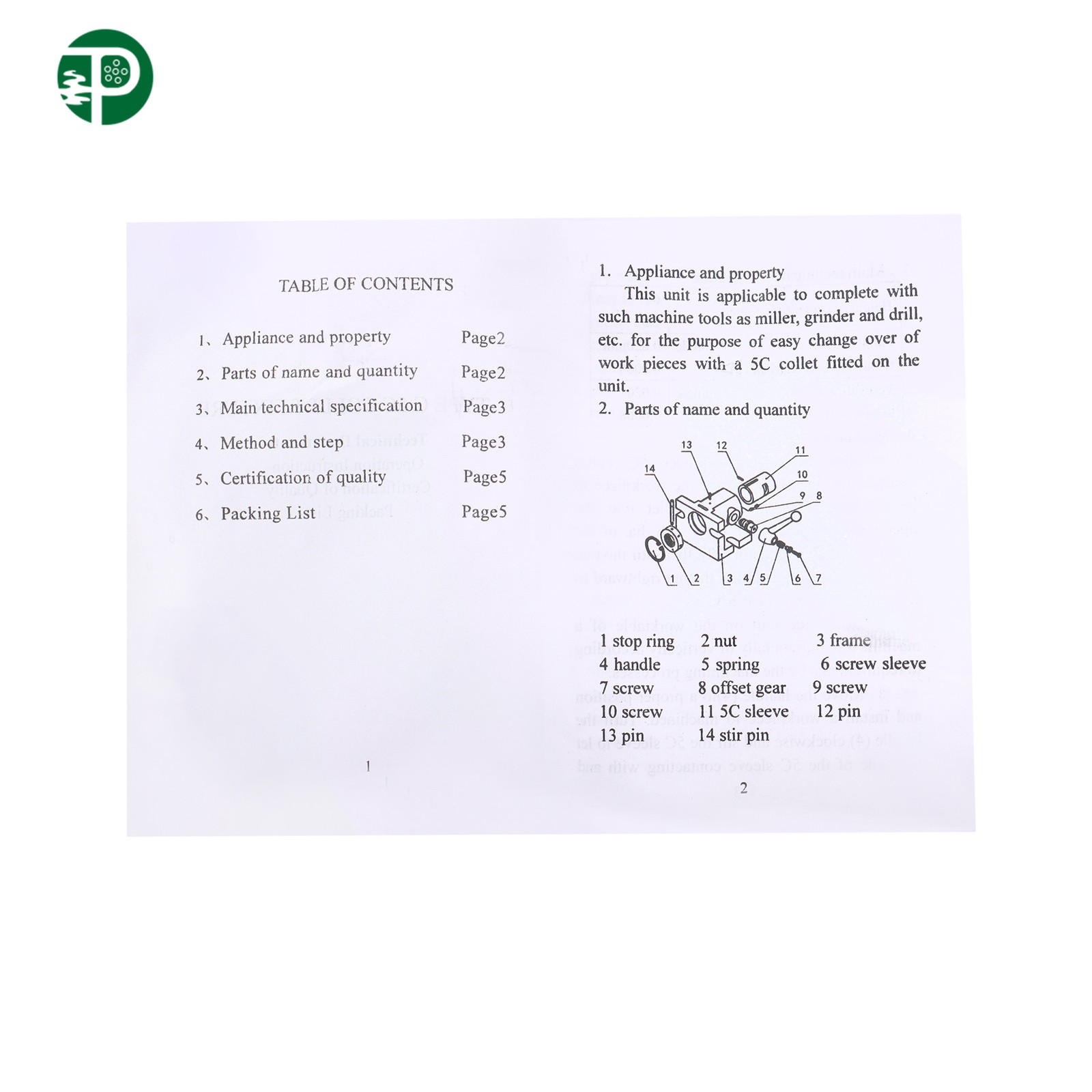For 5C Collets 5C Horizontal-Vertical Angle Collet Fixture Lathe Grinding