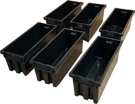 6 Storage Bins, Heavy-Duty Industrial Grade Plastic Stackable Storage Containers