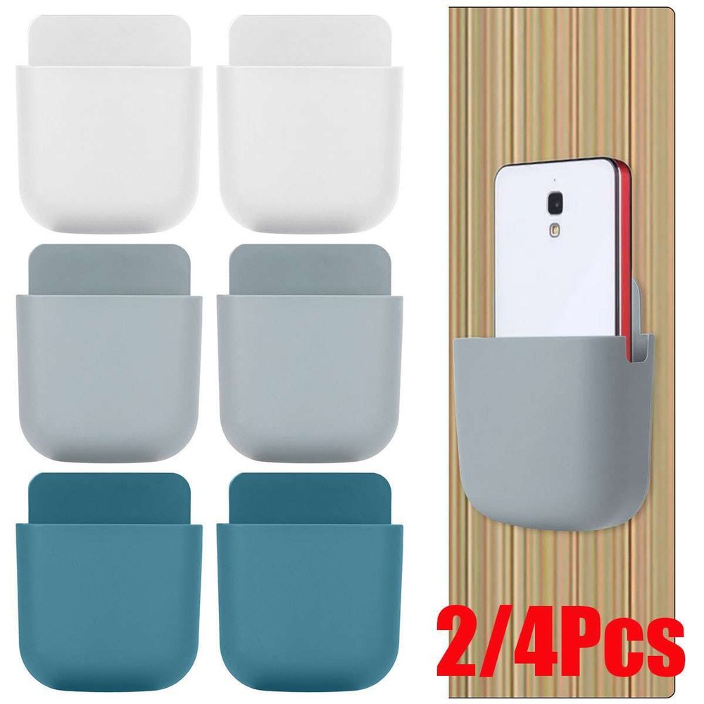 Remote Control Holder Phone Stand Wall Mounted Media Controller Organizer Box