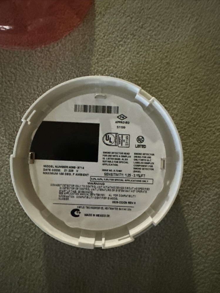 SIMPLEX Photoelectric 4098-9714 Smoke Sensor Detector