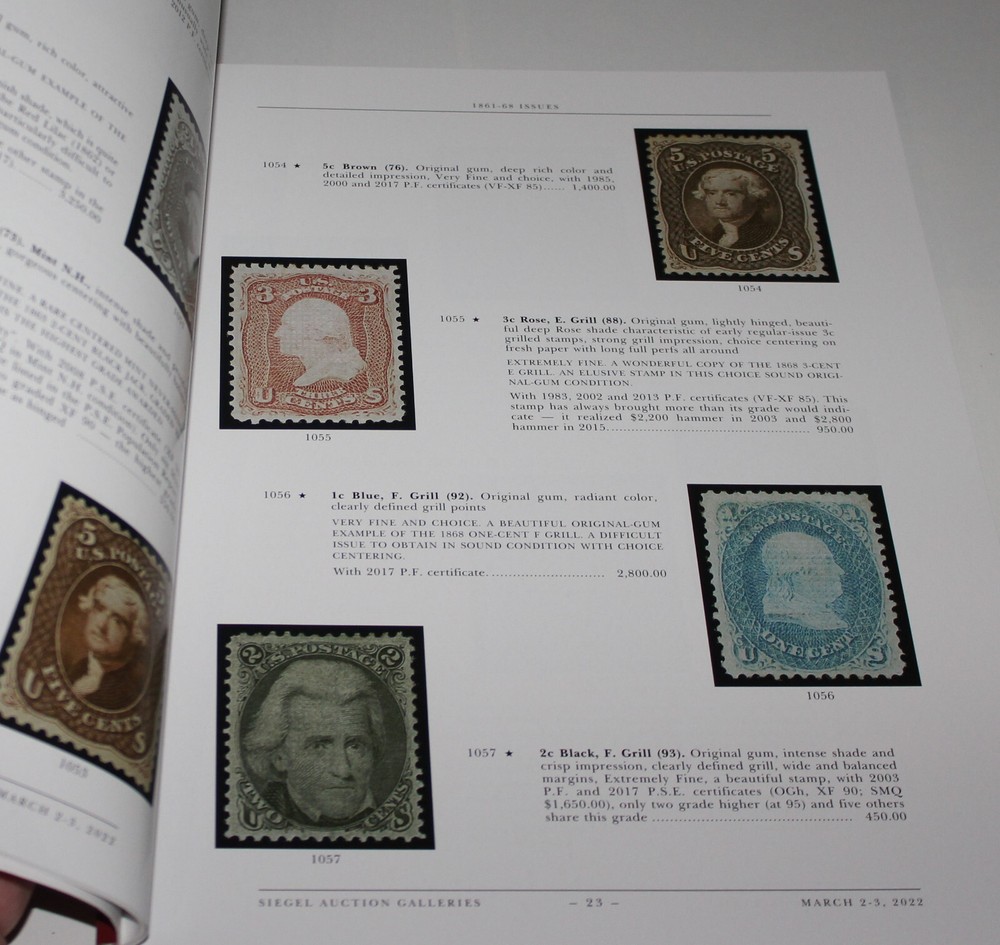Stamp Auction Robert Siegel John B Field Collection March 2022 LT