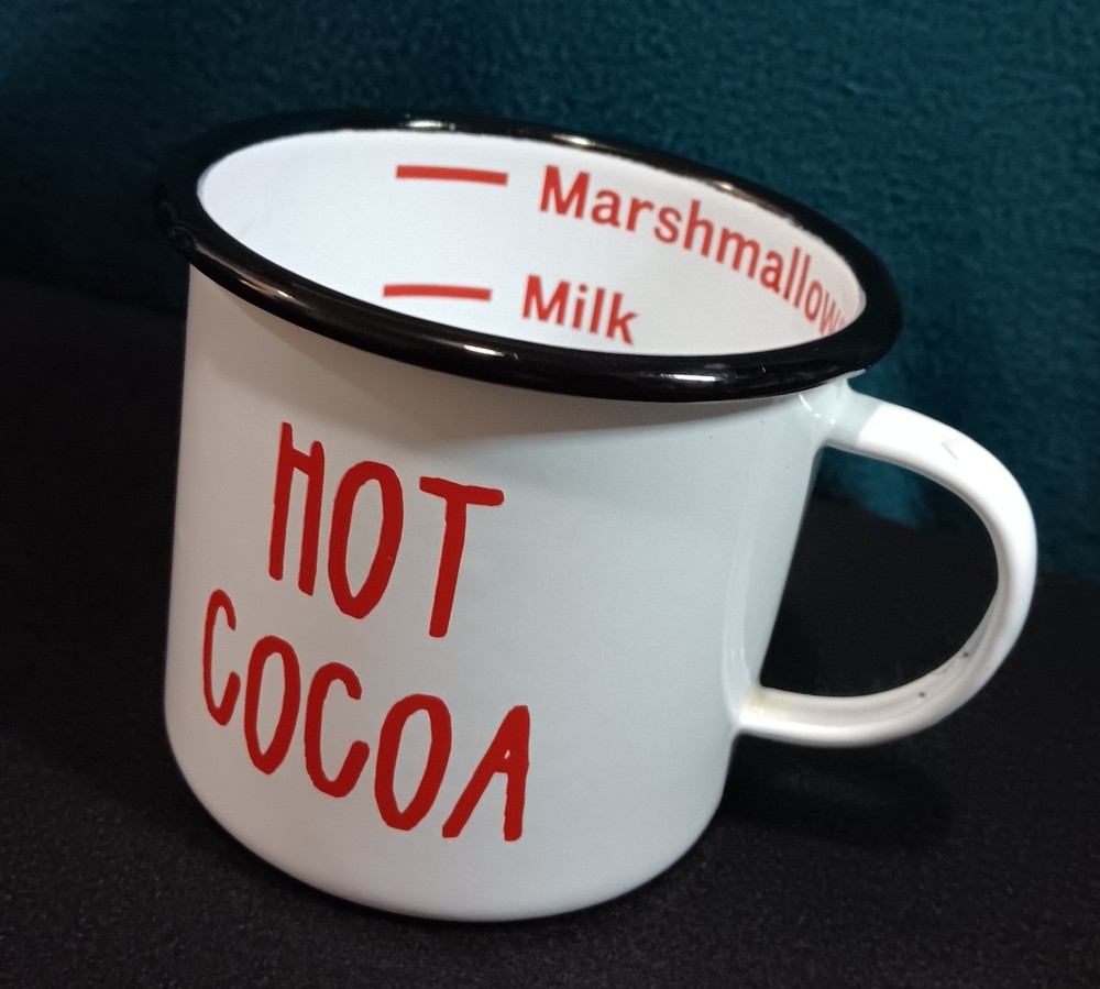 Hot Cocoa Enameled Coffee Mug/Pre-owned