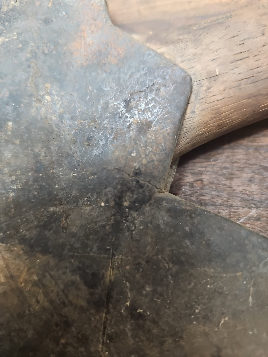 R22- Antique W. Dellinger Hand Forge Broad Axe - LANCASTER PA 1860s - 6 lb 8 oz