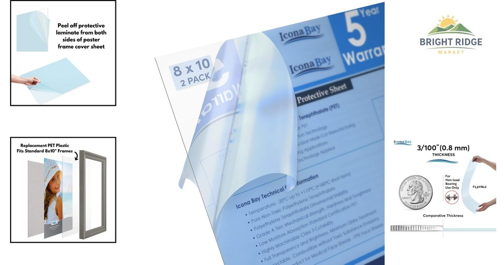 Thin and Lightweight PET Plastic Sheets, Perfect for Picture Frame Replacement