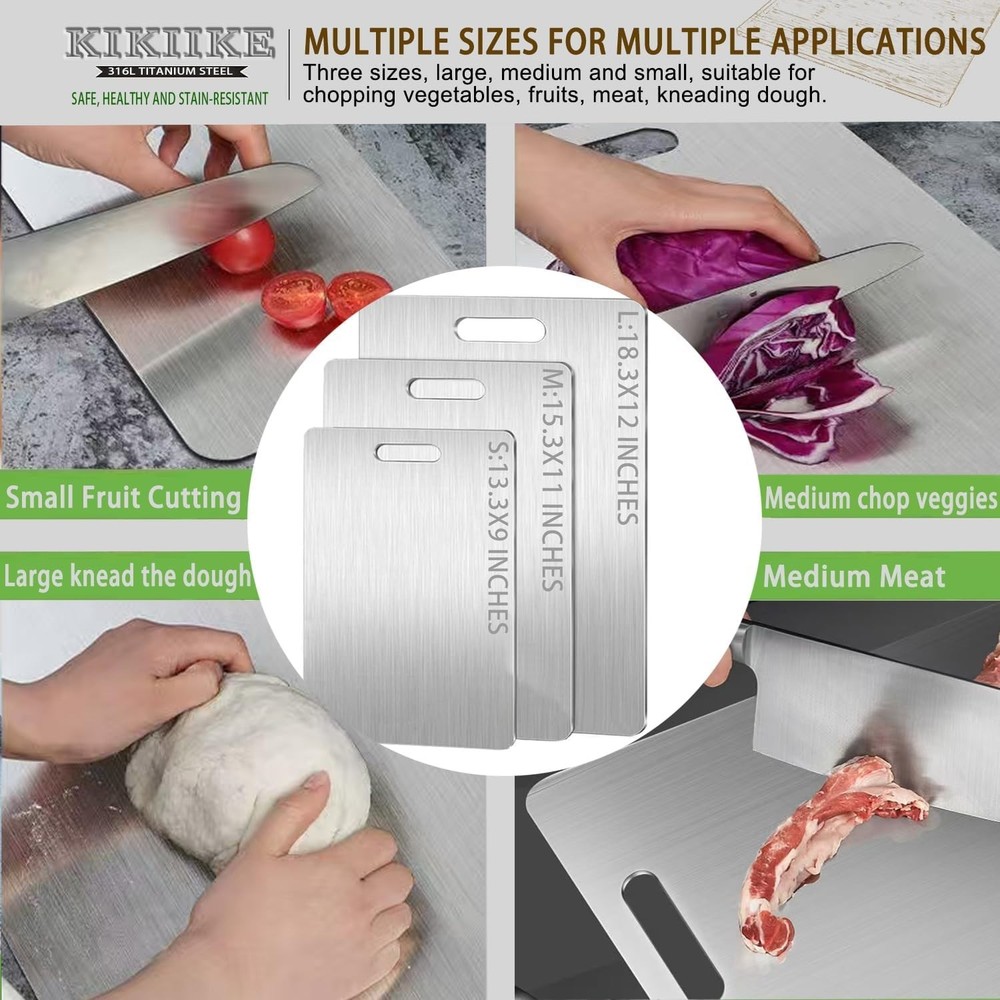 Double-Sided Pure Titanium Chopping Board - Dishwasher Safe, Durable & Versatile