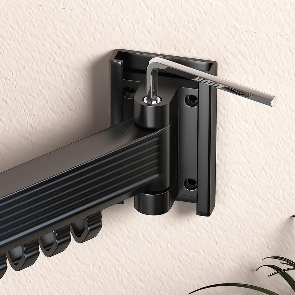Wall Mounted Clothes Hanger Rack Retractable Clothes Drying Rack Space-Saving US