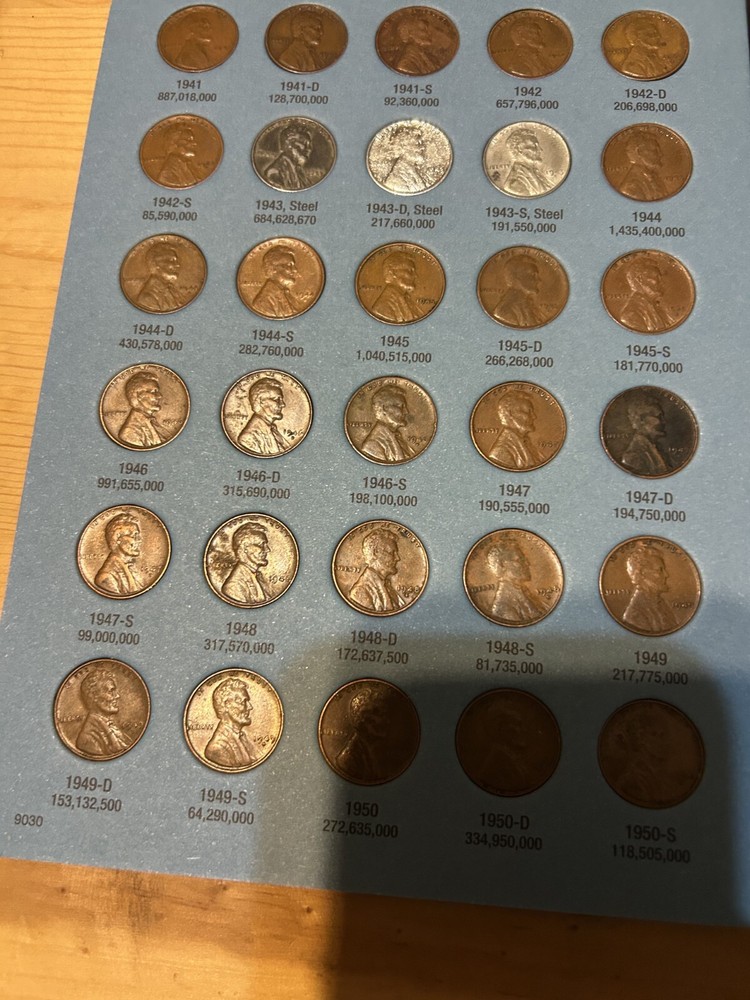 1941-2025 COMPLETE FOLDERS MISSING 2019 W COIN